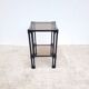 Sellette table d’appoint étagère verre fumé noire