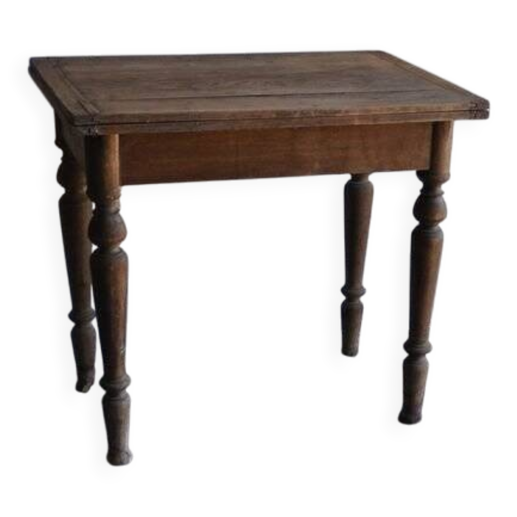 Rustic brown solid wood dining table, 1950s.