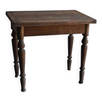 Rustic brown solid wood dining table, 1950s.