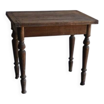 Table à manger en bois massif brun rustique, années 1950.
