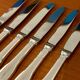 6 Christofle Cluny knives 19.5 cm for dessert, cheese, dessert, good condition
