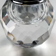 Table lighter/candle holder/faceted crystal paperweight handmade. 1960
