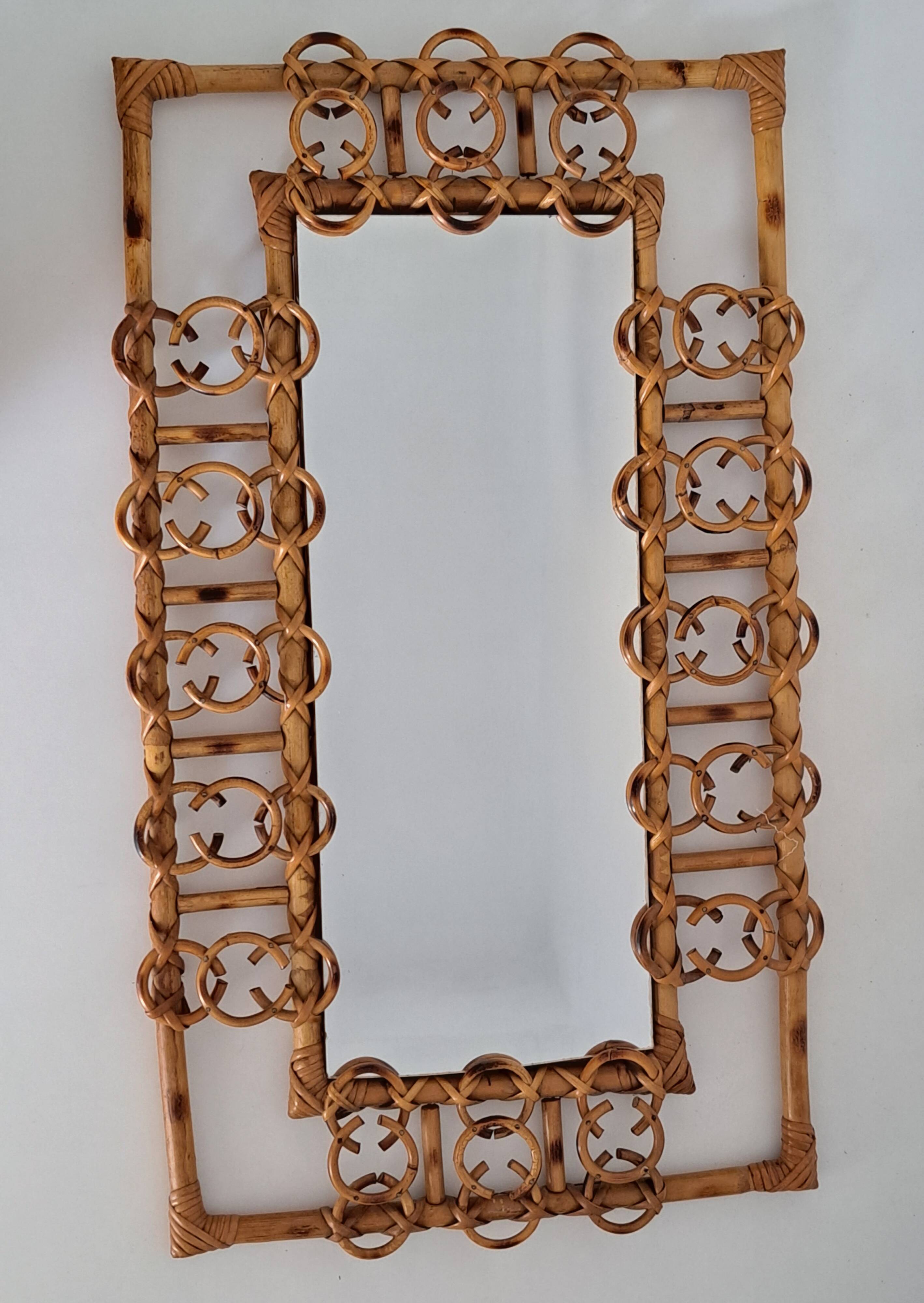 Vintage bamboo mirror