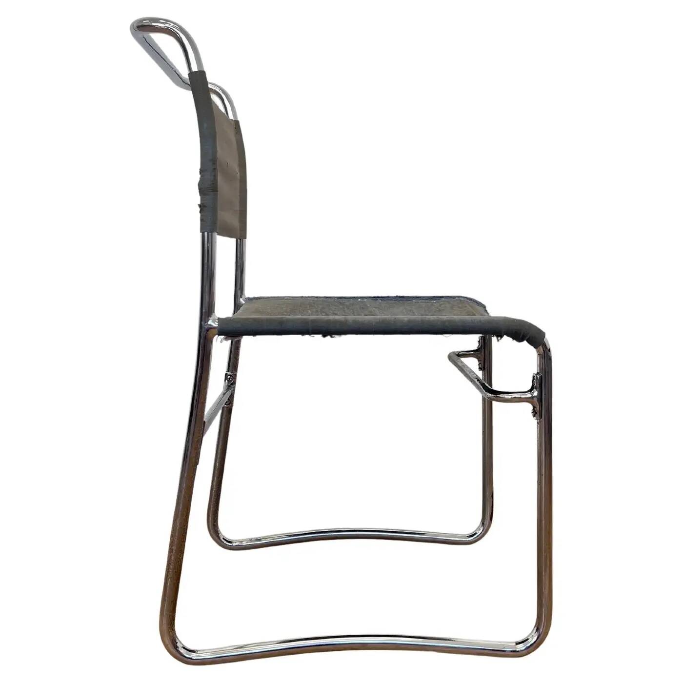Tubular steel chrome Bauhaus chair by Hynek Gottwald - 1930 (Eisengarn)