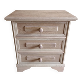 Renovated raw bedside table with 3 drawers