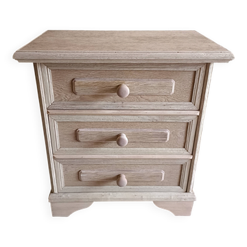 Renovated raw bedside table with 3 drawers