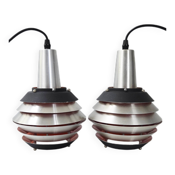 Pair of vintage pendant lights by Lakro Amstelveen 1960