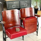 Pair of vintage cinema armchairs