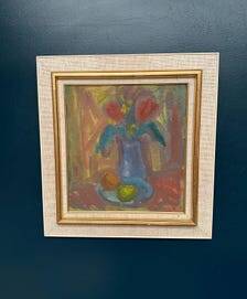 Swedish Oil on Panel – “Floral Still Life” by Hjalmar Eldh (1881–1953) – Signed – Vintage & Framed