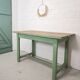 Table de ferme pieds patinés verts