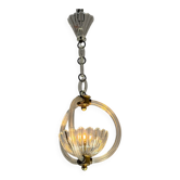Lustre vénitien en verre de Murano suspendu à une chaîne de verre, vers 1940