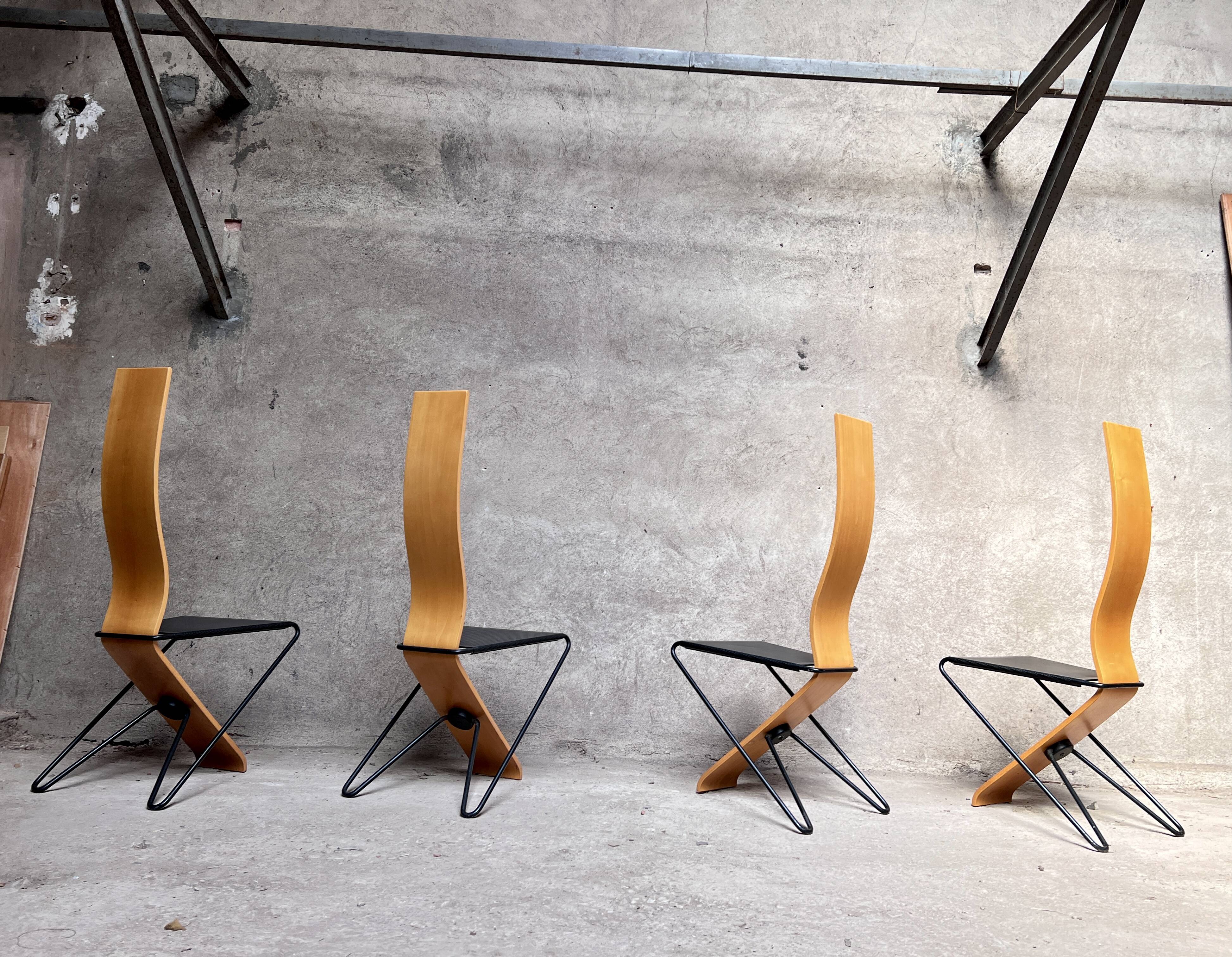 Series of 4 Chairs by Pietro Arosio for Airon 1980
