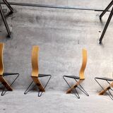 Series of 4 Chairs by Pietro Arosio for Airon 1980