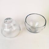 Modern set of 2 crystal bowls by Asta Strömberg, Sweden, 1950s.