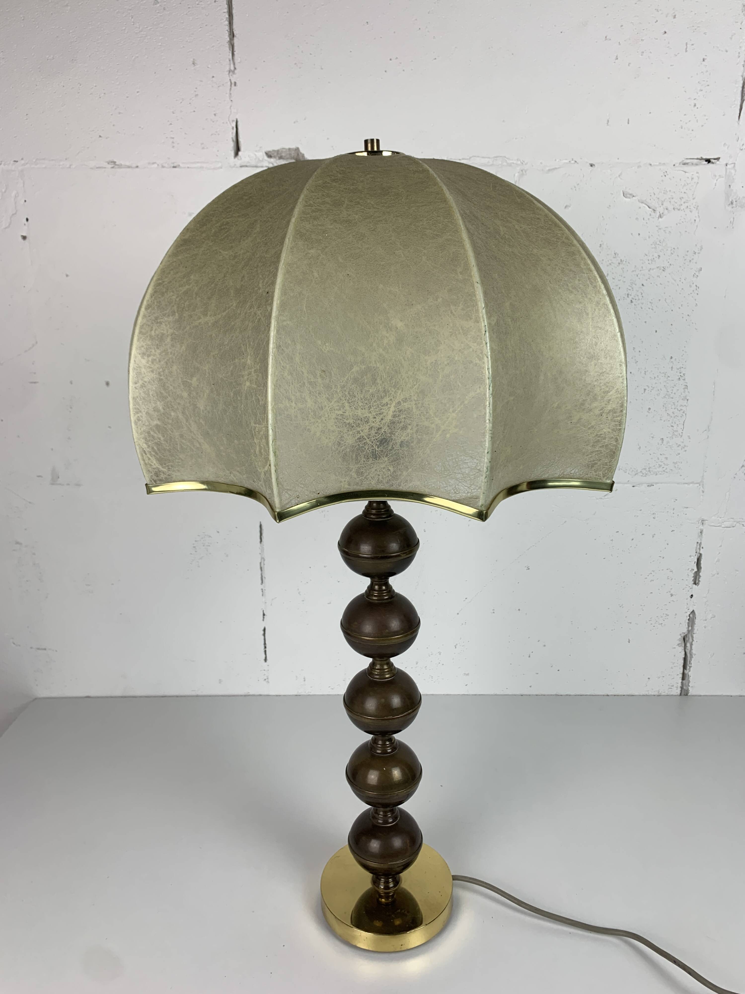 Midcentury Scandinavian brass cocoon mushroom lamp, Borens, Sweden 1960s