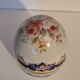 Boîte ovoïde porcelaine du Portugal décor floral