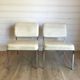 2 vintage chairs in white faux leather and chrome tube - Mid-Century 70s design