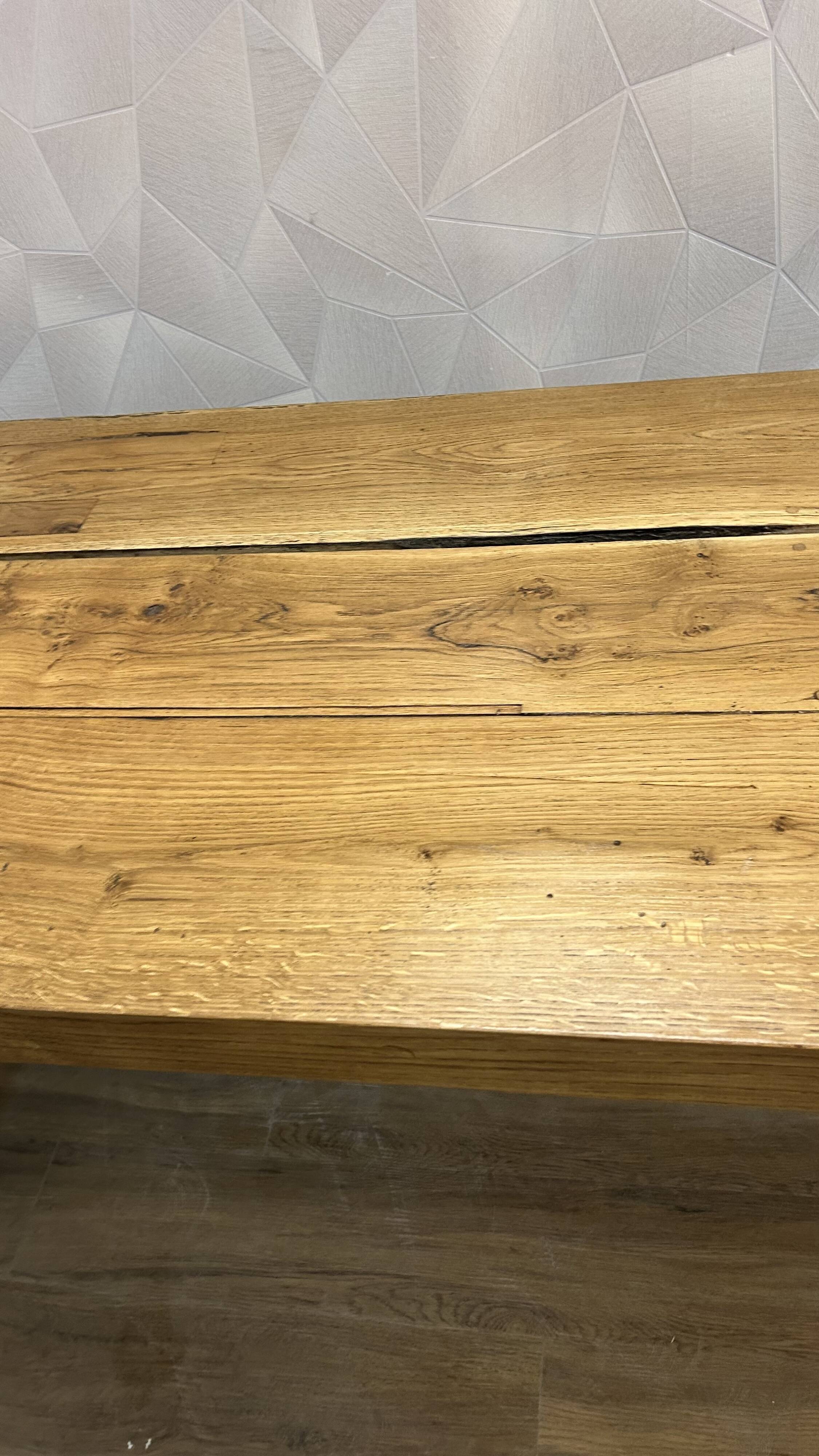Genuine farmhouse table in renovated solid oak