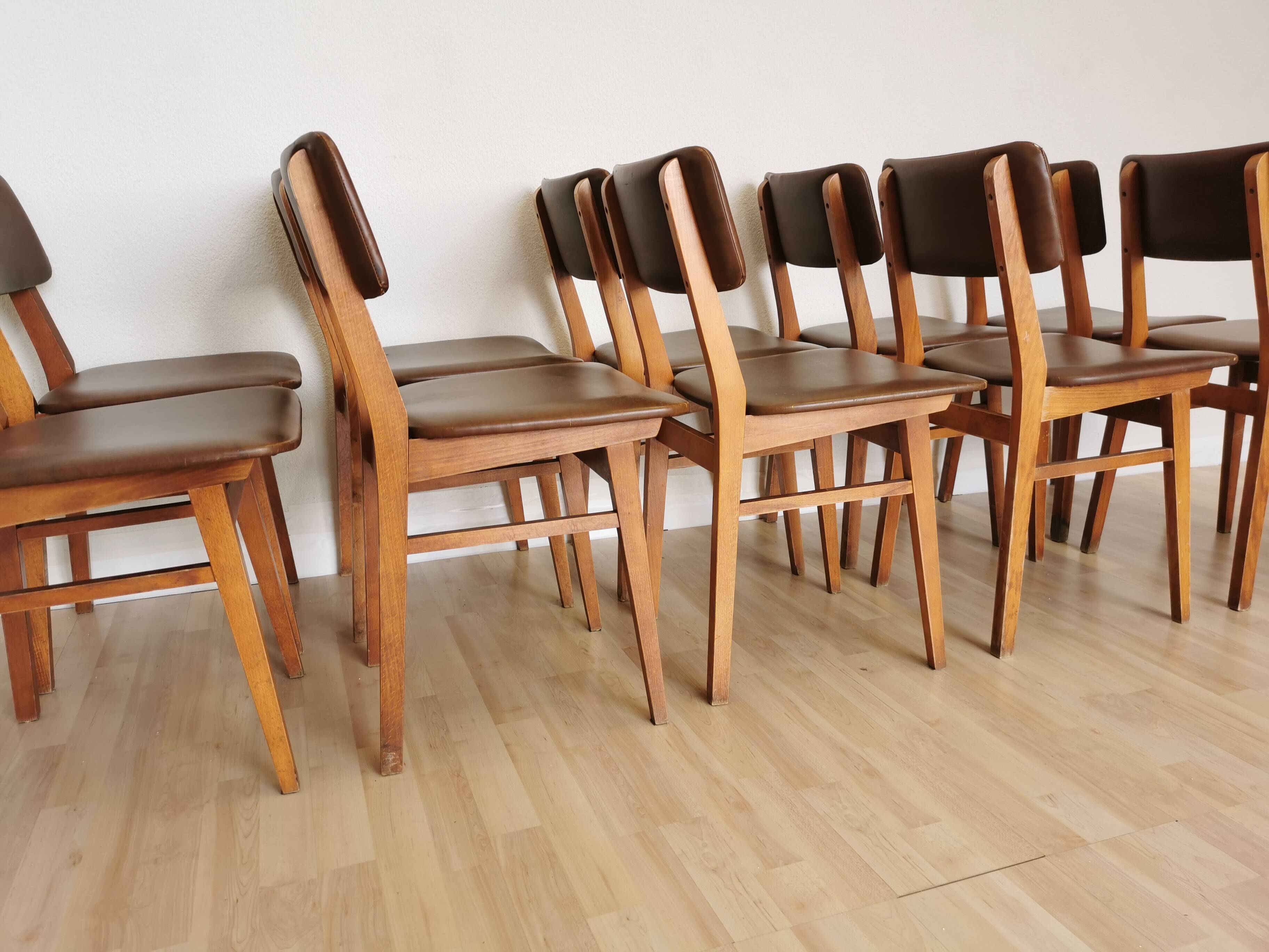 Vintage STOL Kamnik Dining Chair: 1970s Yugoslavian Mid-Century Leather Bis