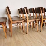 Vintage STOL Kamnik Dining Chair: 1970s Yugoslavian Mid-Century Leather Bis