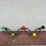 50s coat rack with five vintage balls