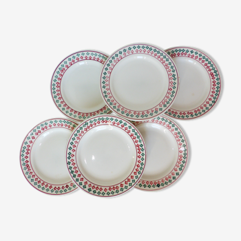 6 assiettes plates vintage de Céranord St Amand