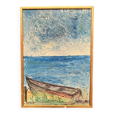 Original Oil on Swedish Panel - "Red Oak at Råå" by Stig Allan - Signed - Dated 1983 - Framed - 53 × 38 cm (20.9" × 15")