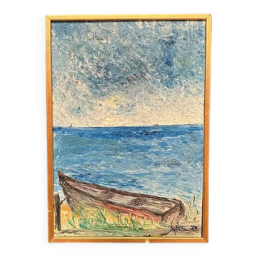 Original Oil on Swedish Panel - "Red Oak at Råå" by Stig Allan - Signed - Dated 1983 - Framed - 53 × 38 cm (20.9" × 15")