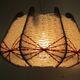 Scandinavian hanging lamp, wood and stretched wire, 1960s