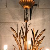 Chandelier ears of wheat in gilded metal, circa 1960