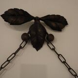 Miroir ovale en fer forgé Art Nouveau