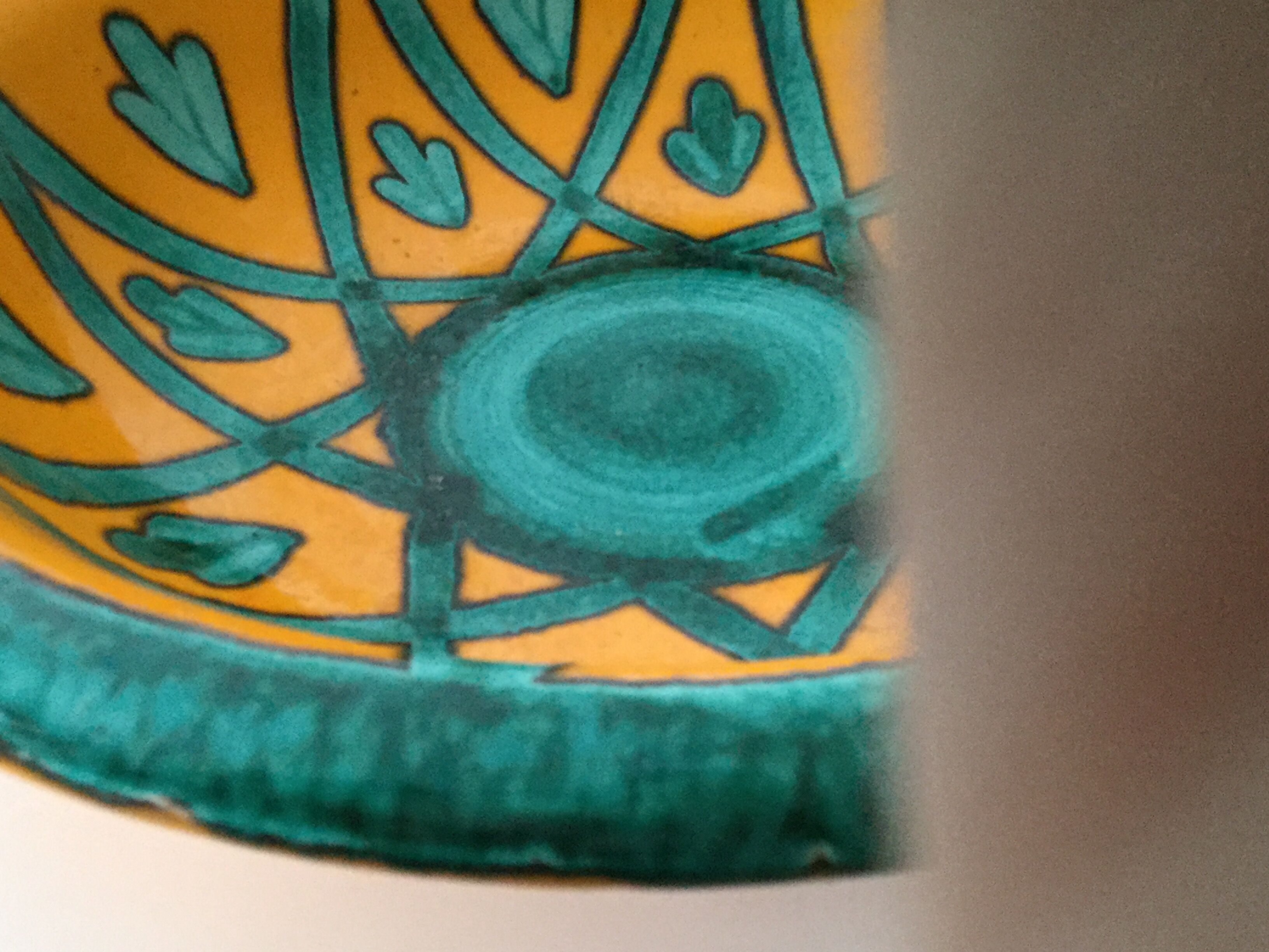 Saladier décor orange et vert Saint Clément