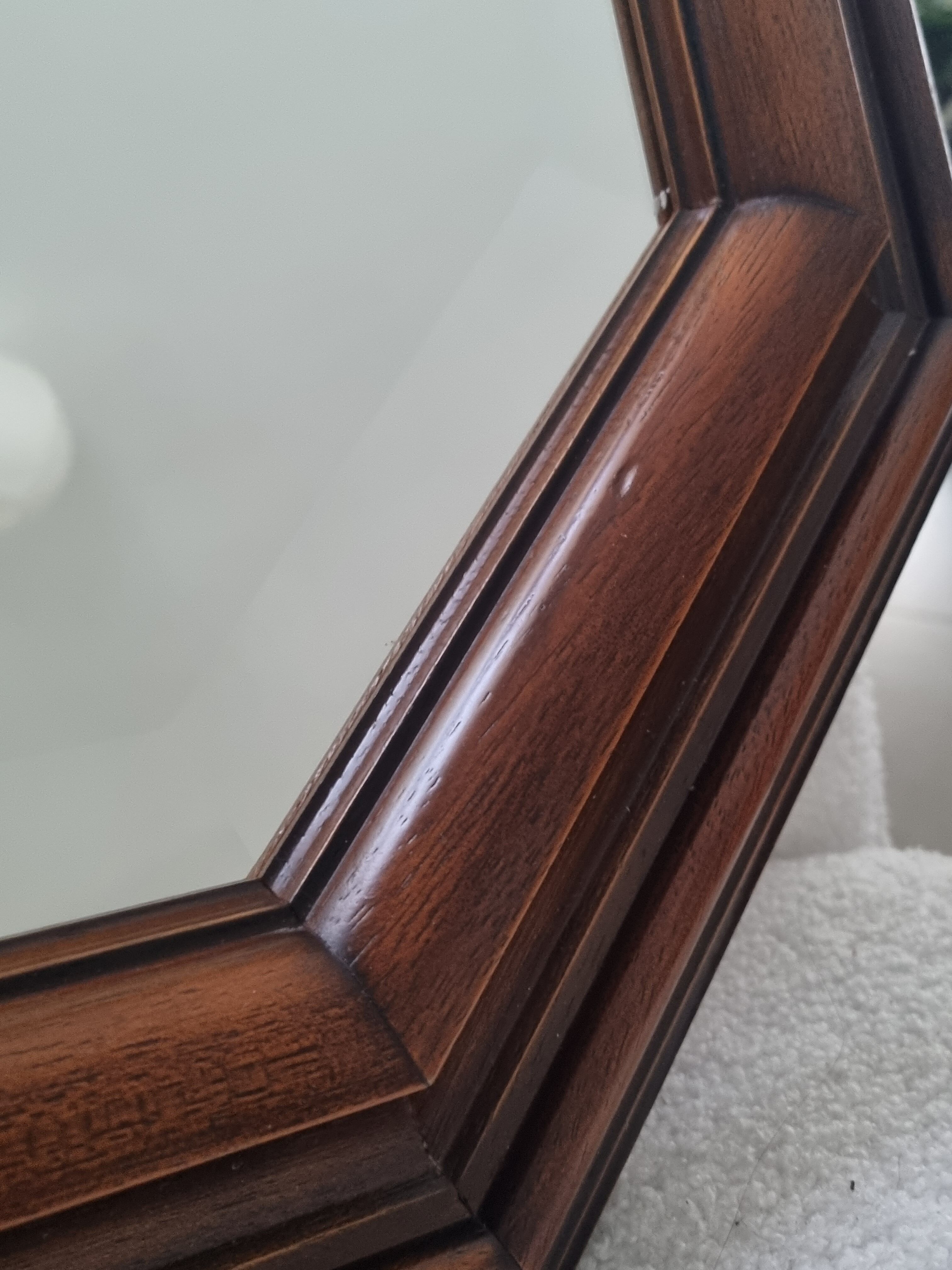 Octagonal wood mirror year 60