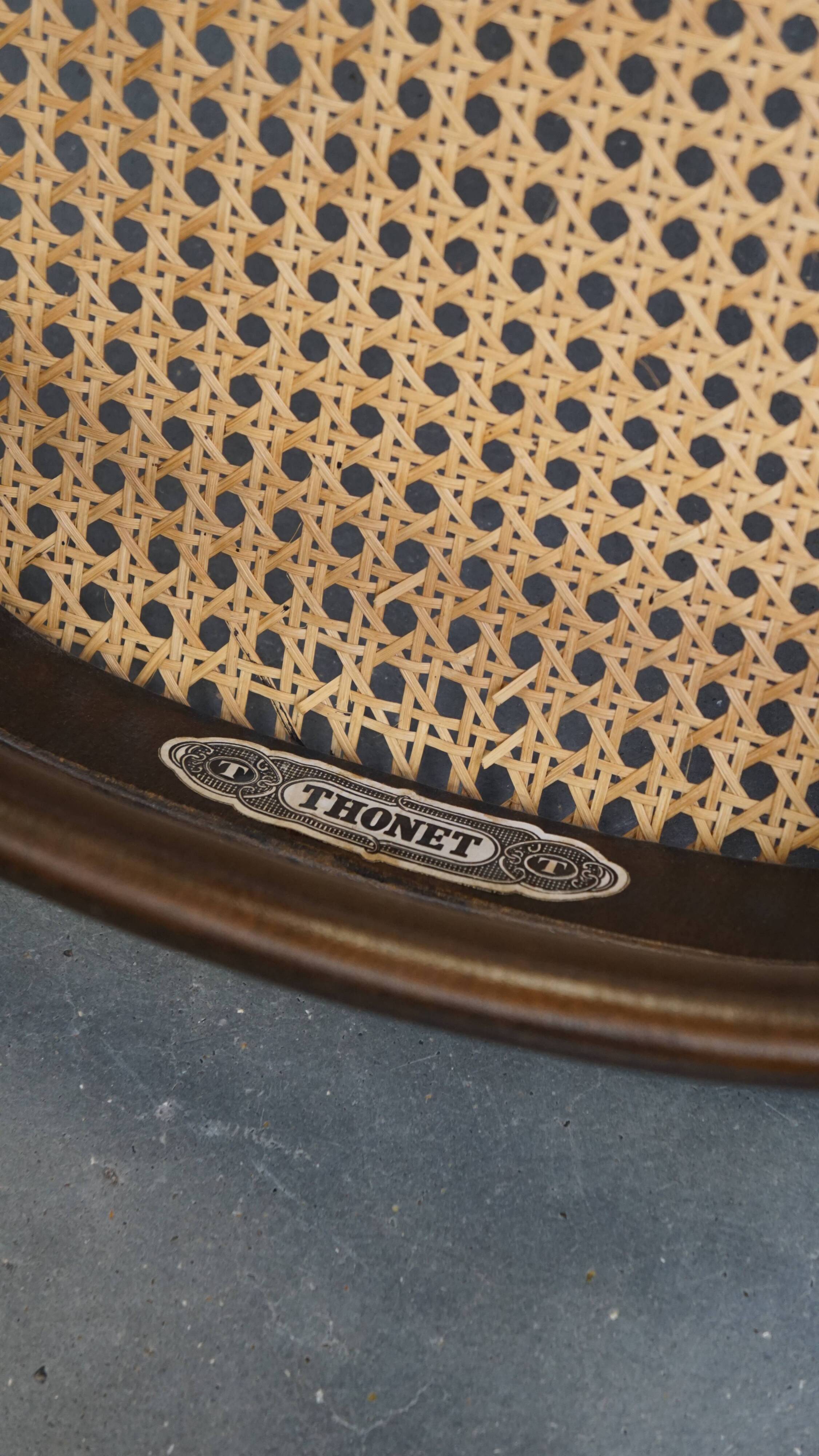 Lot de 4 chaises hautes vintage en bois courbé « Long John » de Thonet