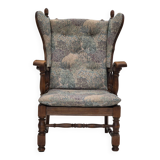 Années 1960, design danois, fauteuil à dossier haut par Regan Møbelfabrik, Aarhus, état d'origine.