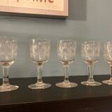 Set of 5 manganese liqueur glasses