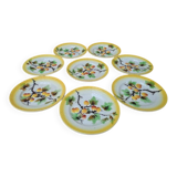 Set of 8 small fruit slip plates Orchies Moulin des Loups