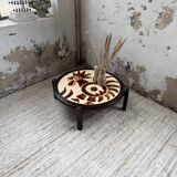 Round ceramic coffee table with “rooster” motif by Dan