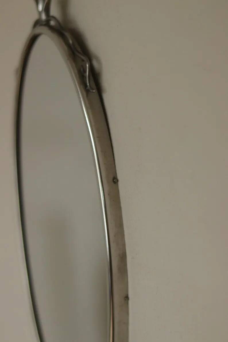 Pair of Mid Century Swedish Pewter Sconces with Mirror by Svenskt - Tenn