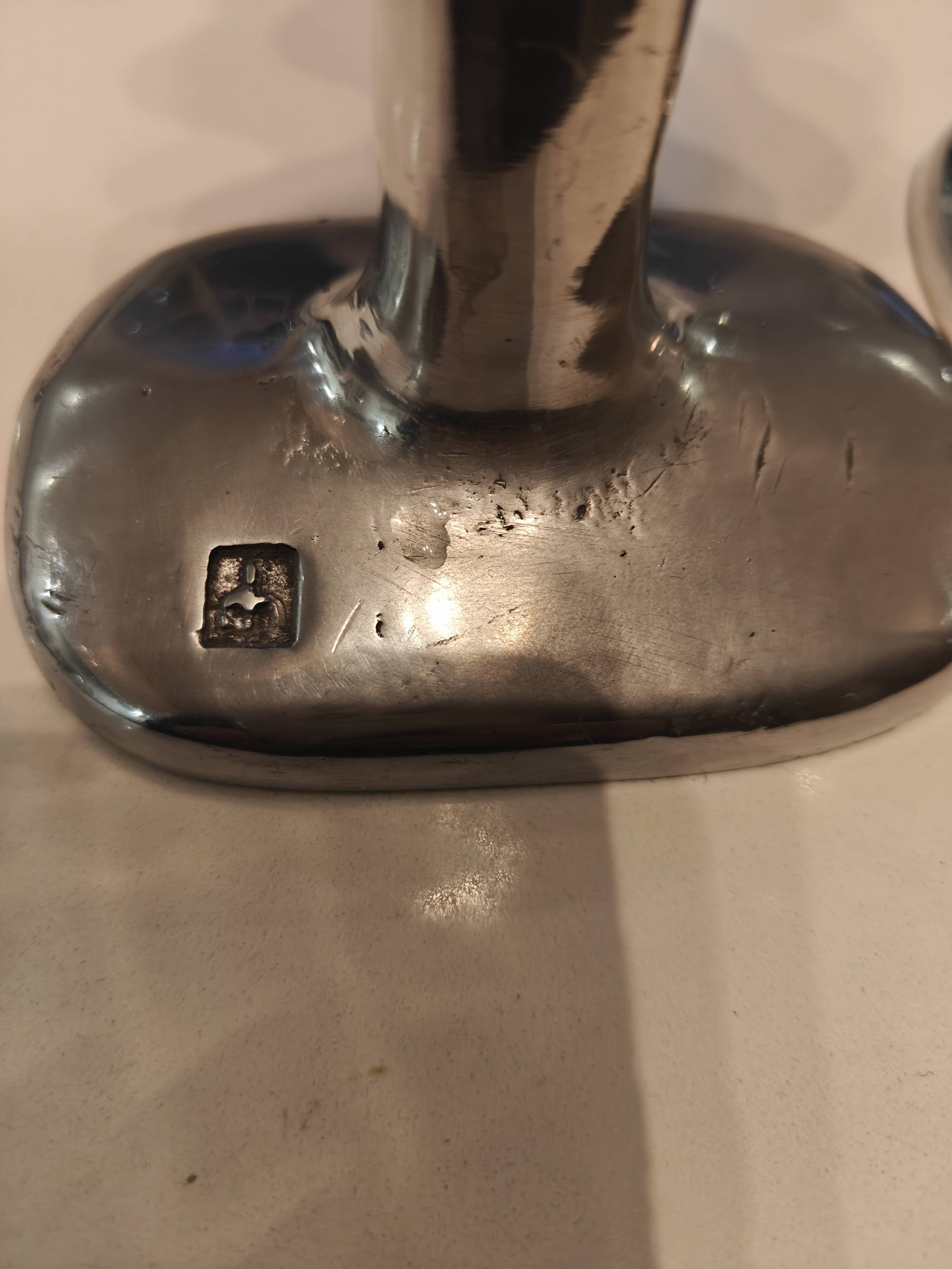 Pair of large candlesticks by David Marshall