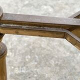 End table in bronze and black opaline glass