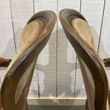 Paire de fauteuils de style Louis XV en hêtre du XXème