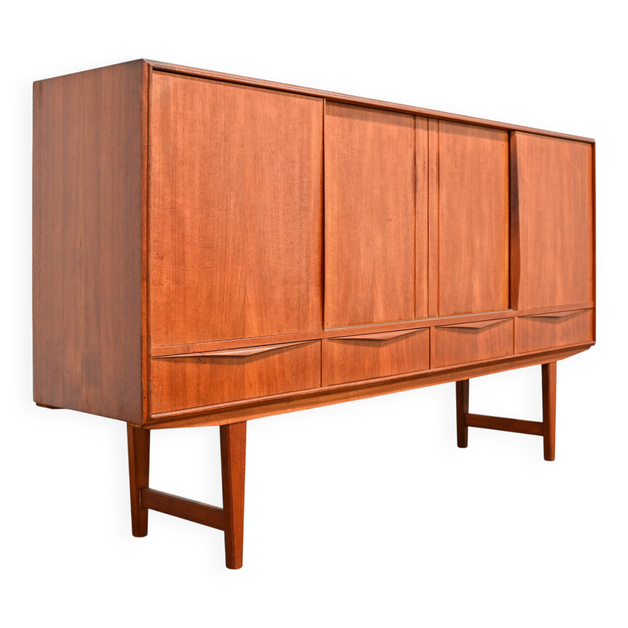 Enfilade danoise en teck – buffet scandinave vintage 196 cm