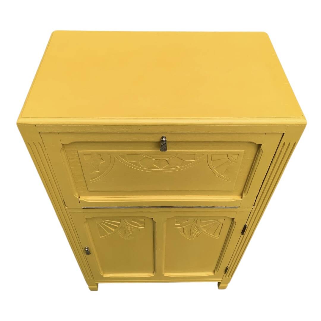 Parisian art deco buffet in yellow ochre
