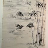 Painting made in Indian ink with a brush / Vintage 1979 brought back from China