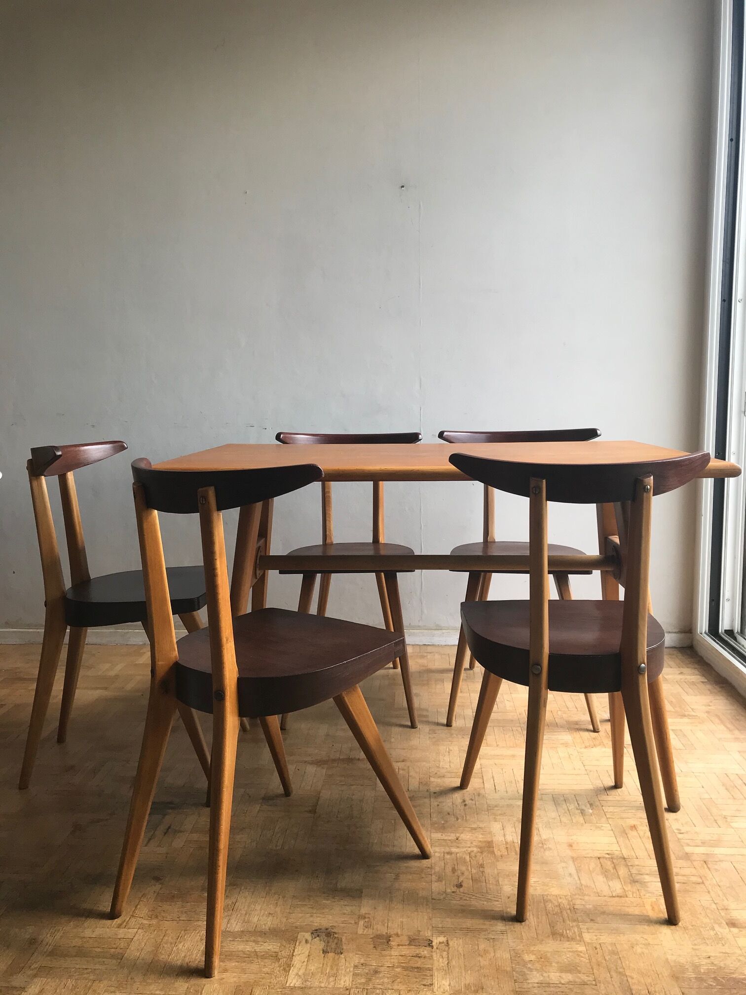 Ensemble de 5 chaises Antilope édition Stella années 1960
