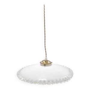 Suspension en opaline - blanche