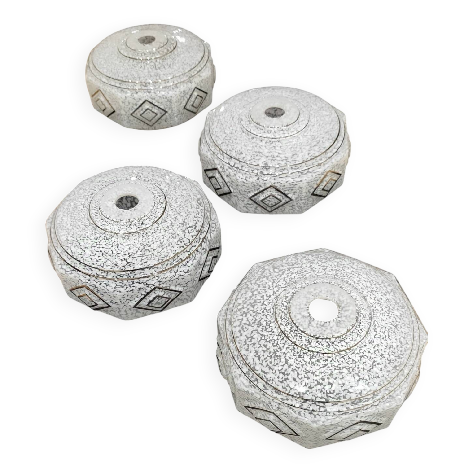 4 Clichy glass lampshades