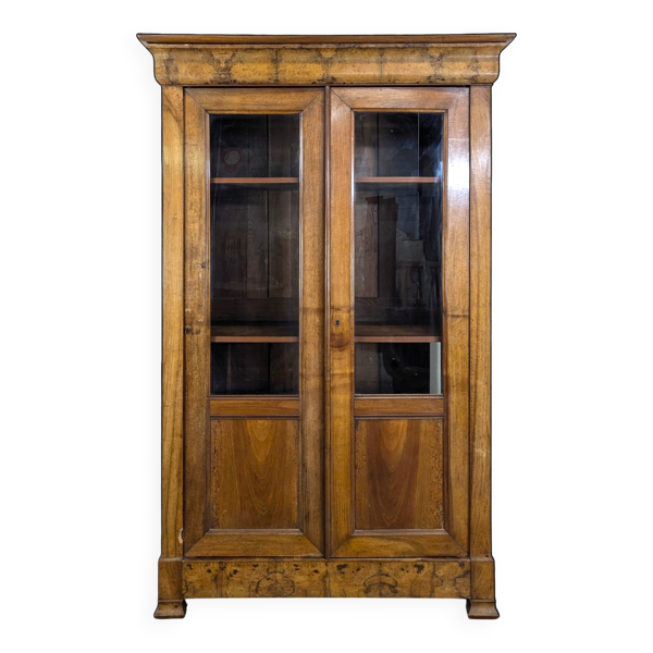 Bibliothèque vitrée époque Louis Philippe en Noyer