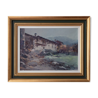 Oil Study - Spanish Farm Building